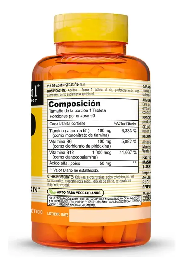 NEURO COMPLEX MASON NATURAL + ACIDO ALFA LIPOICO 60 TABLETAS - 2