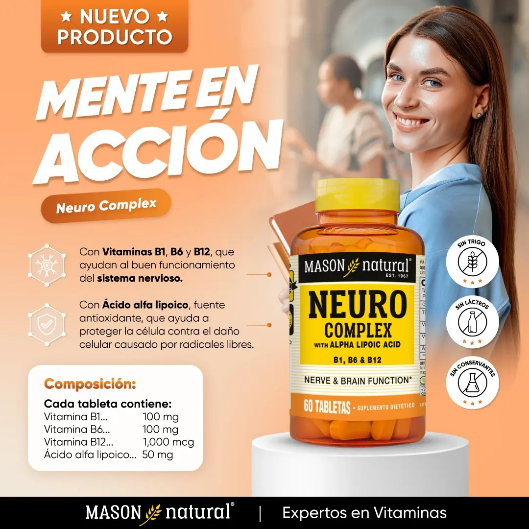 NEURO COMPLEX MASON NATURAL + ACIDO ALFA LIPOICO 60 TABLETAS - 3