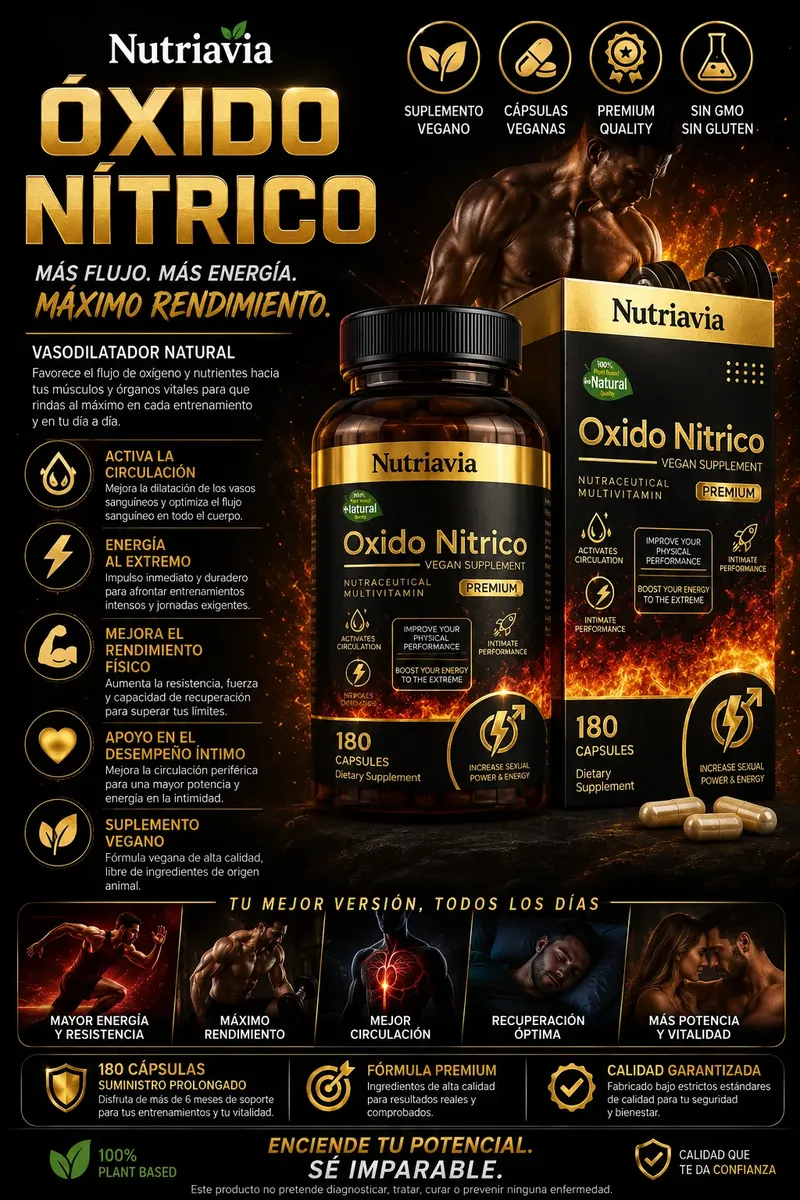 NUTRIAVIA L-ARGININA Y CITRULINA PREMIUM 180 CÁPSULA ENERGÍA - 3