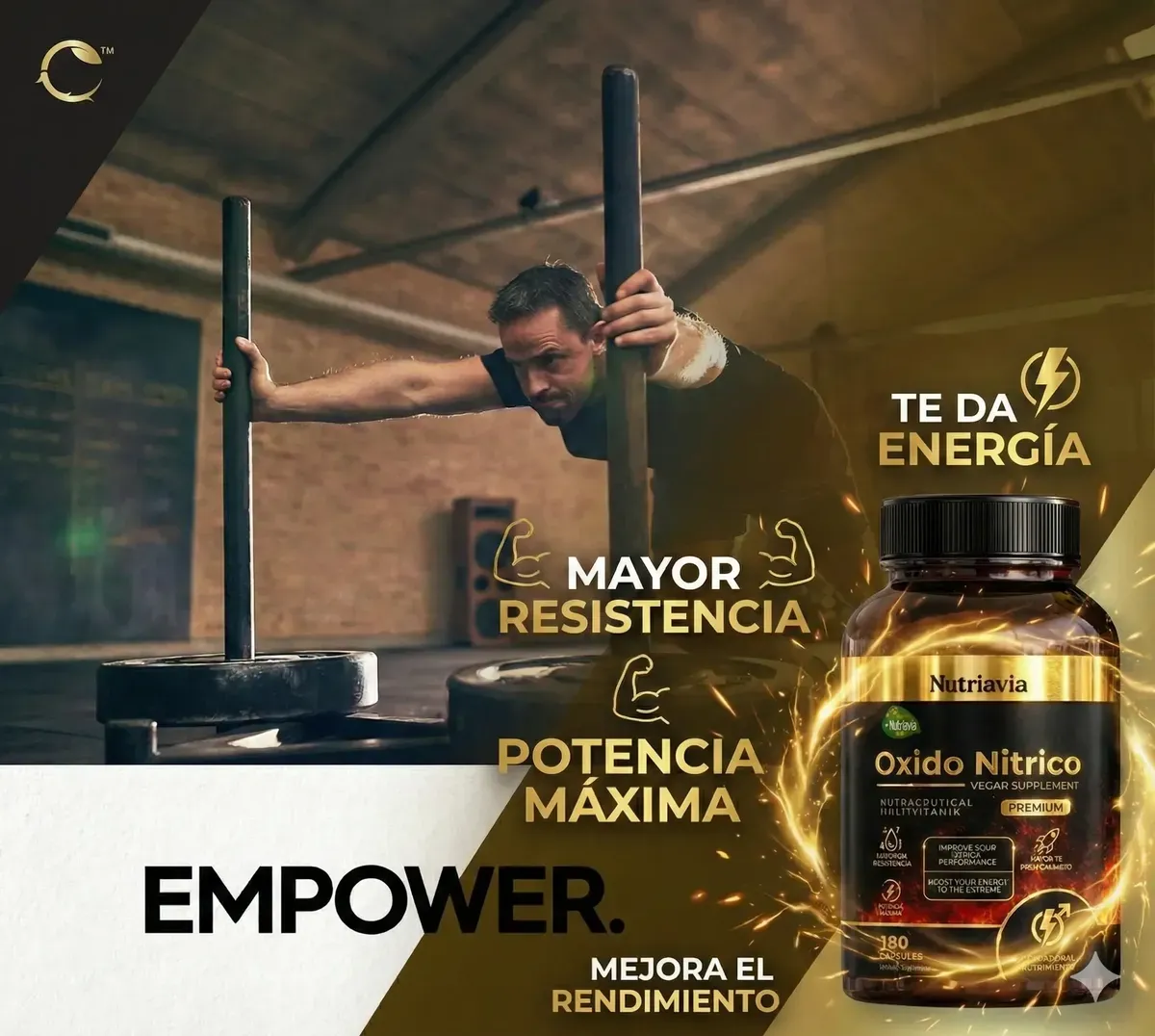 NUTRIAVIA L-ARGININA Y CITRULINA PREMIUM 180 CÁPSULA ENERGÍA - 4