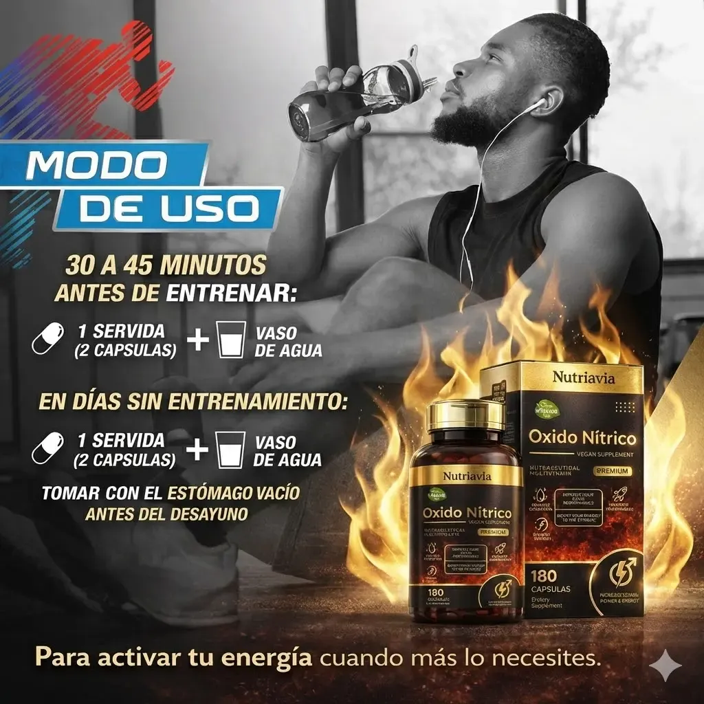 NUTRIAVIA L-ARGININA Y CITRULINA PREMIUM 180 CÁPSULA ENERGÍA - 6