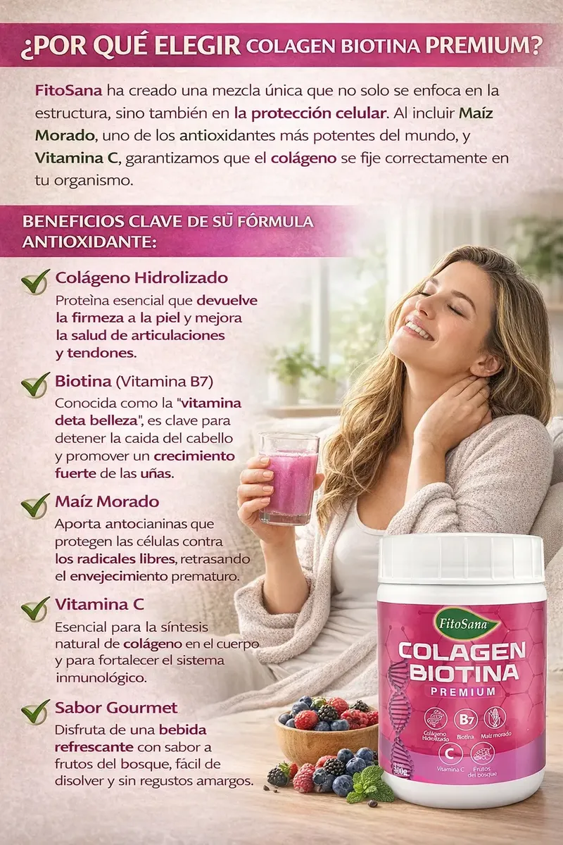COLAGEN BIOTINA FITOSANA FRUTOS DEL BOSQUE 300GR. - 2