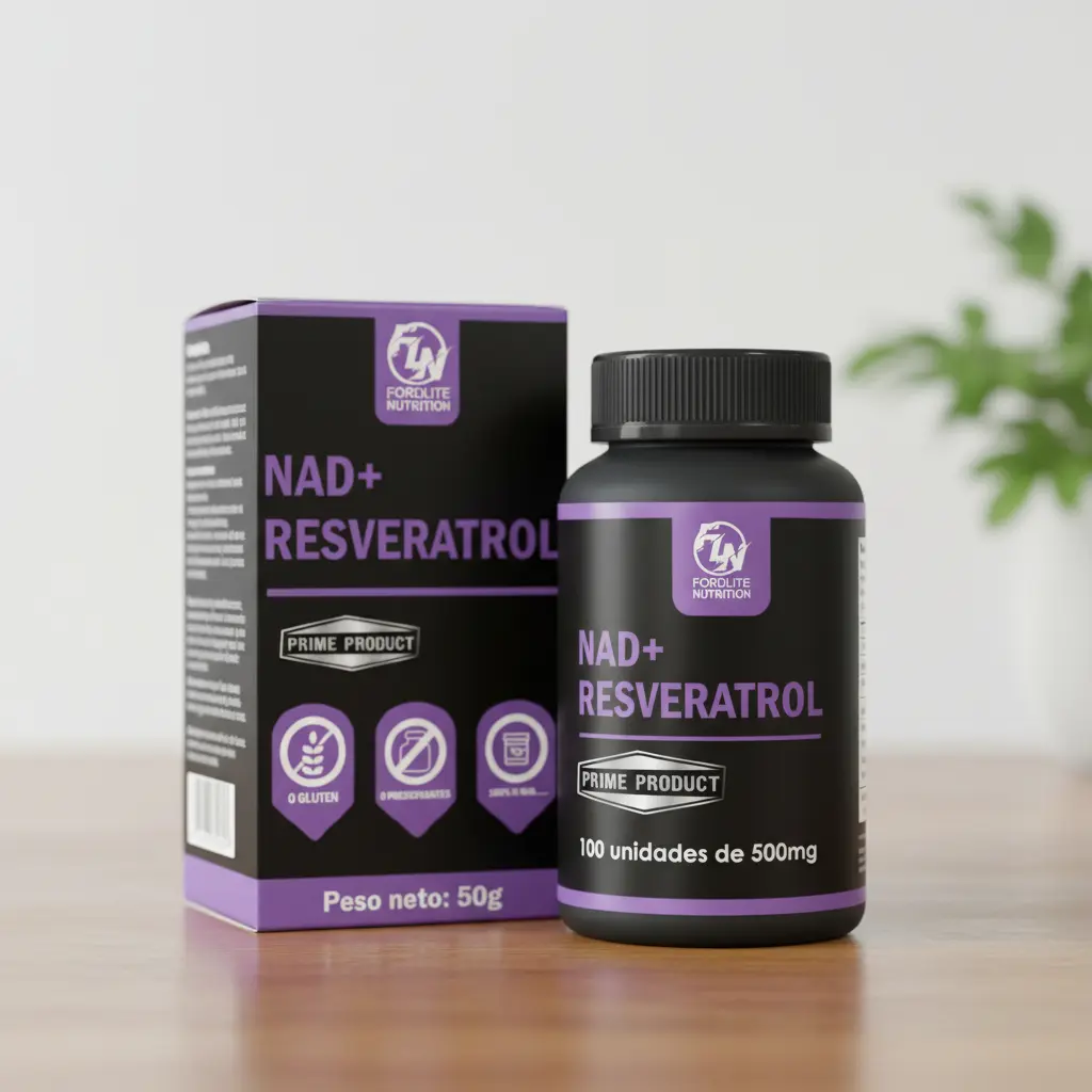 NAD RESVERATROL FITOCENTER NATURAL 500MG 100 CAPSULAS - 3