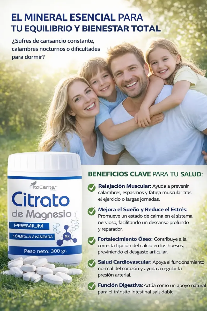 CITRATO DE MAGNESIO FITOCENTER NATURAL 100% PURO 300G - 2