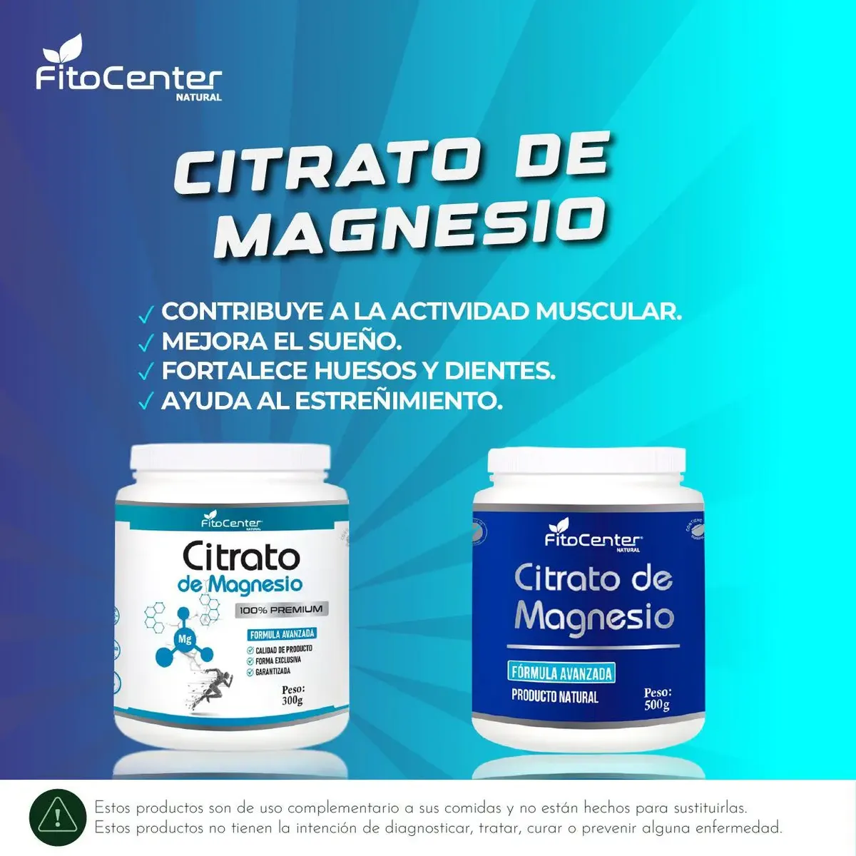 CITRATO DE MAGNESIO FITOCENTER NATURAL 100% PURO 300G - 3
