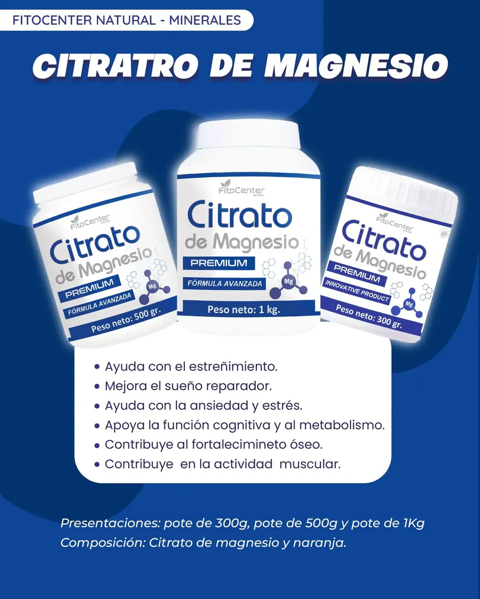CITRATO DE MAGNESIO FITOCENTER NATURAL 100% PURO 500G - 2