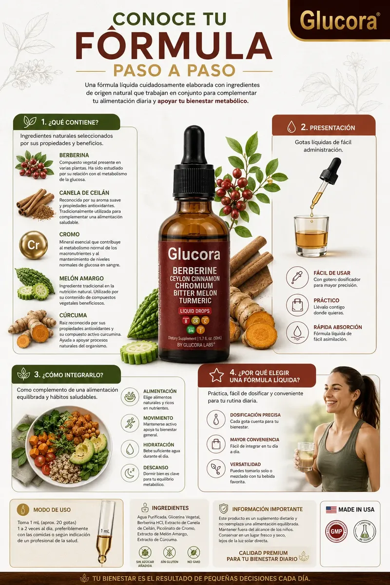BERBERINE CINNAMON CEYLON GLUCORA CONTROL DE AZUCAR 50ML - 2