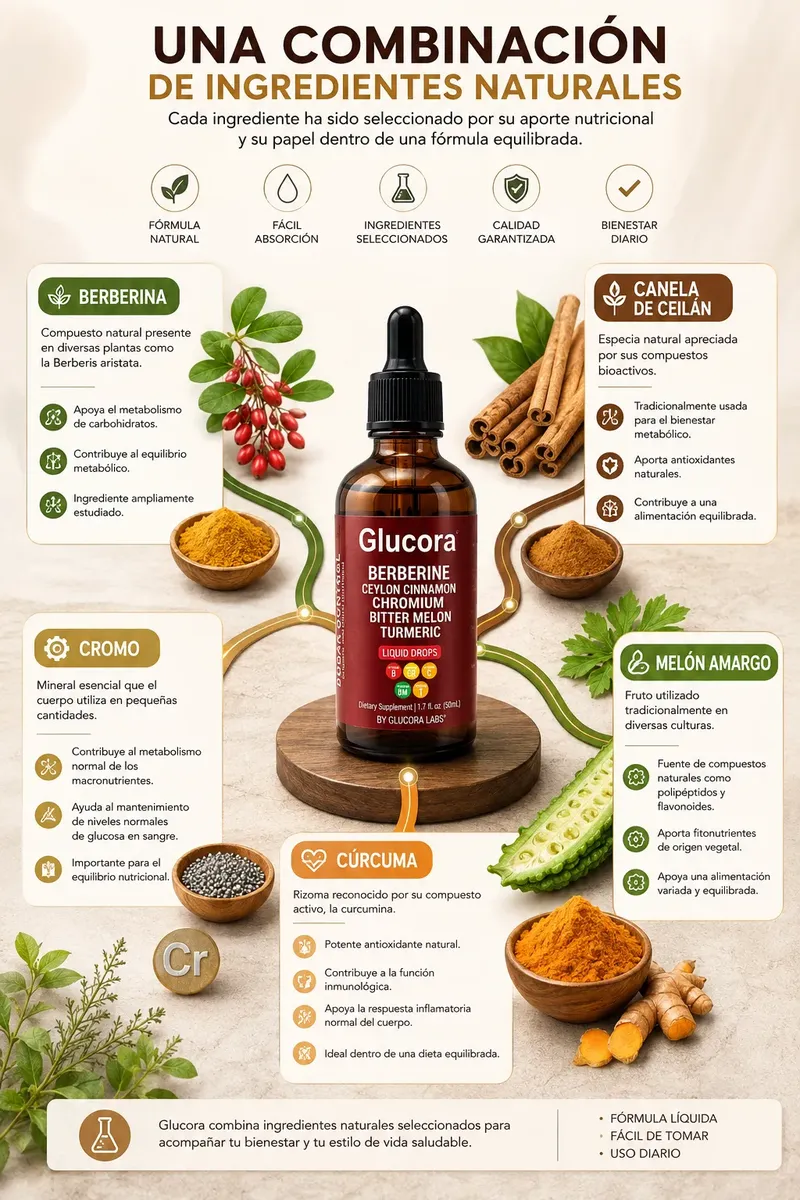 BERBERINE CINNAMON CEYLON GLUCORA CONTROL DE AZUCAR 50ML - 5