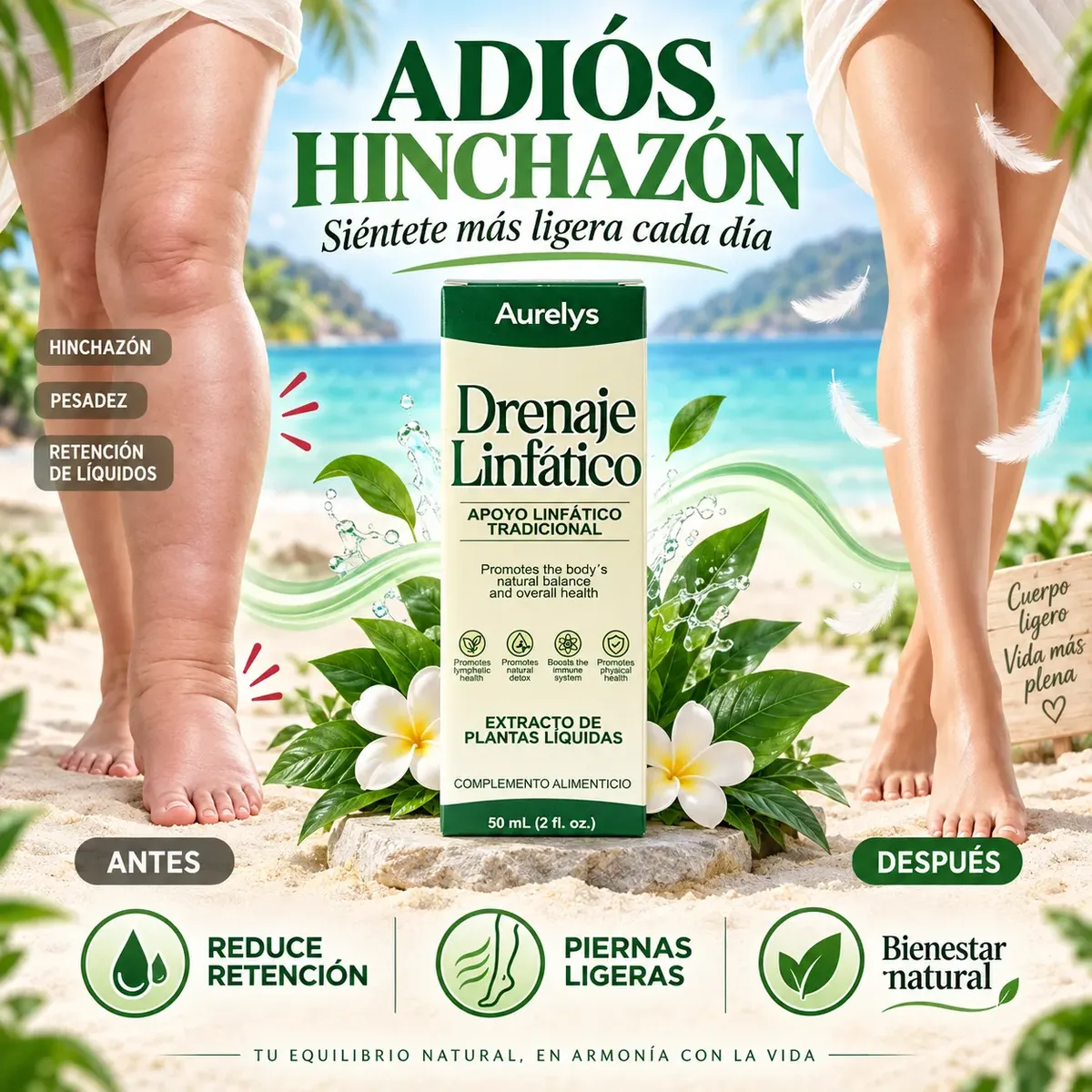 DRENAJE LINFÁTICO AURELYS EXTRACTO DE PLANTAS LIQUIDAS 60ML - 4