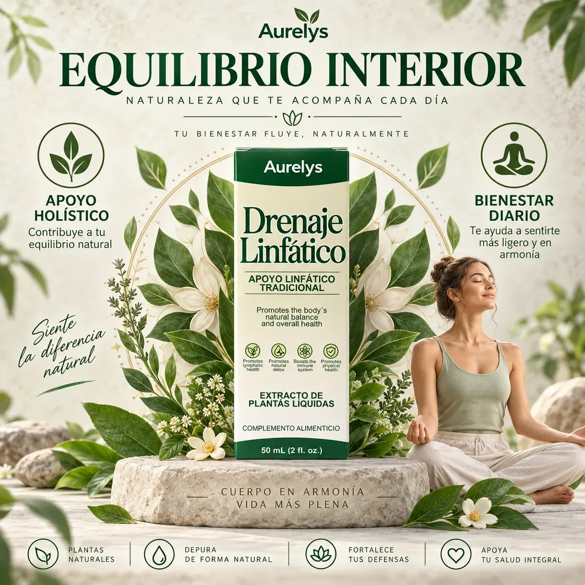 DRENAJE LINFÁTICO AURELYS EXTRACTO DE PLANTAS LIQUIDAS 60ML - 8