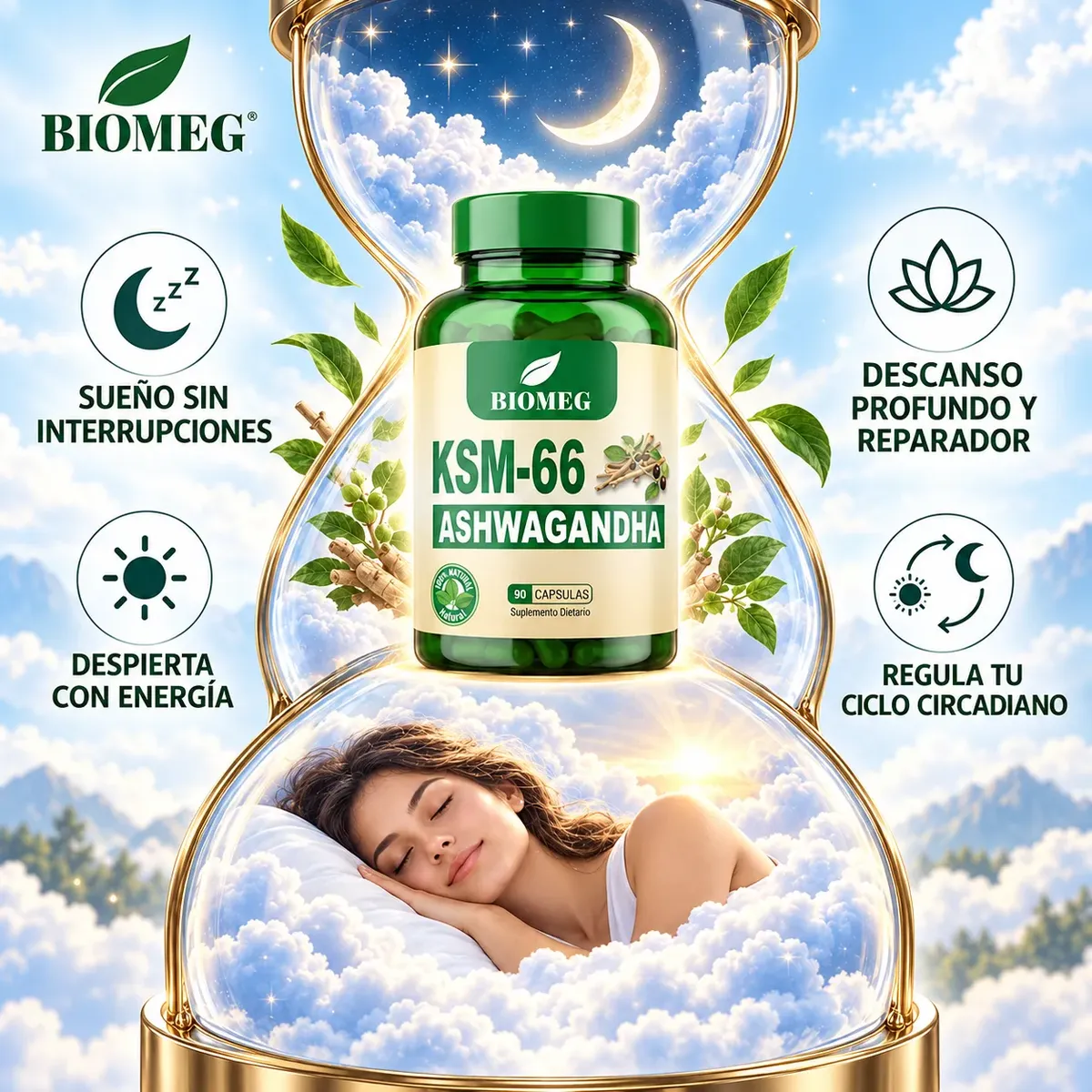 ASHWAGANDHA KSM-66 1000MG QUITA EL ESTRES 90 CAPSULAS - 4