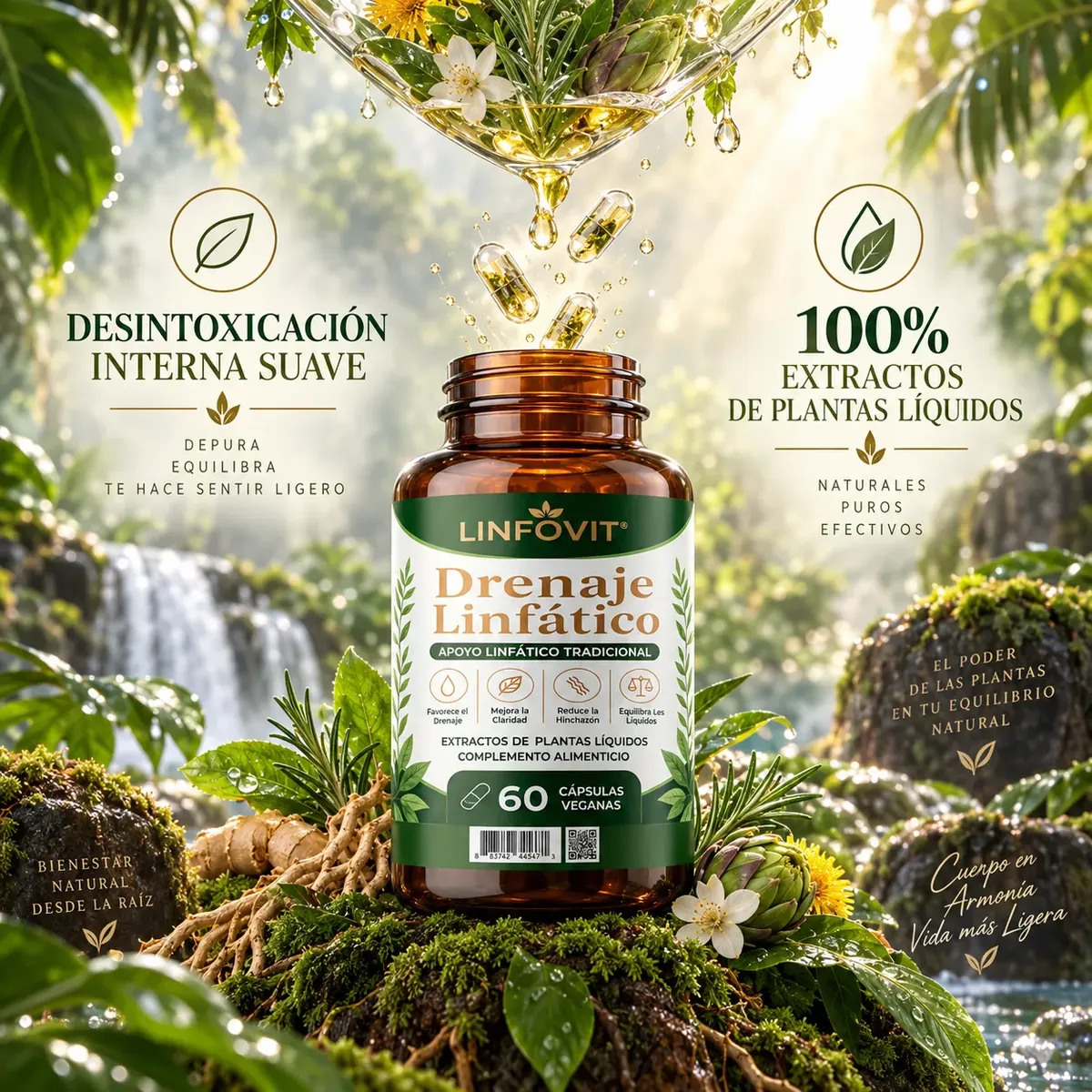 DRENAJE LINFÁTICO LINFOVIT REDUCE HINCHAZON 60 CAPSULAS - 10