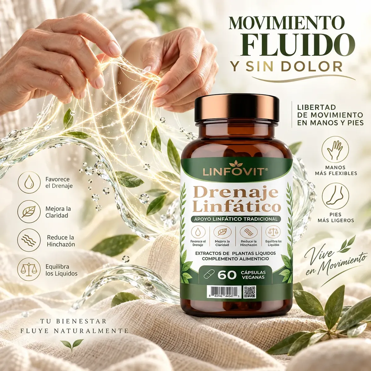 DRENAJE LINFÁTICO LINFOVIT REDUCE HINCHAZON 60 CAPSULAS - 3