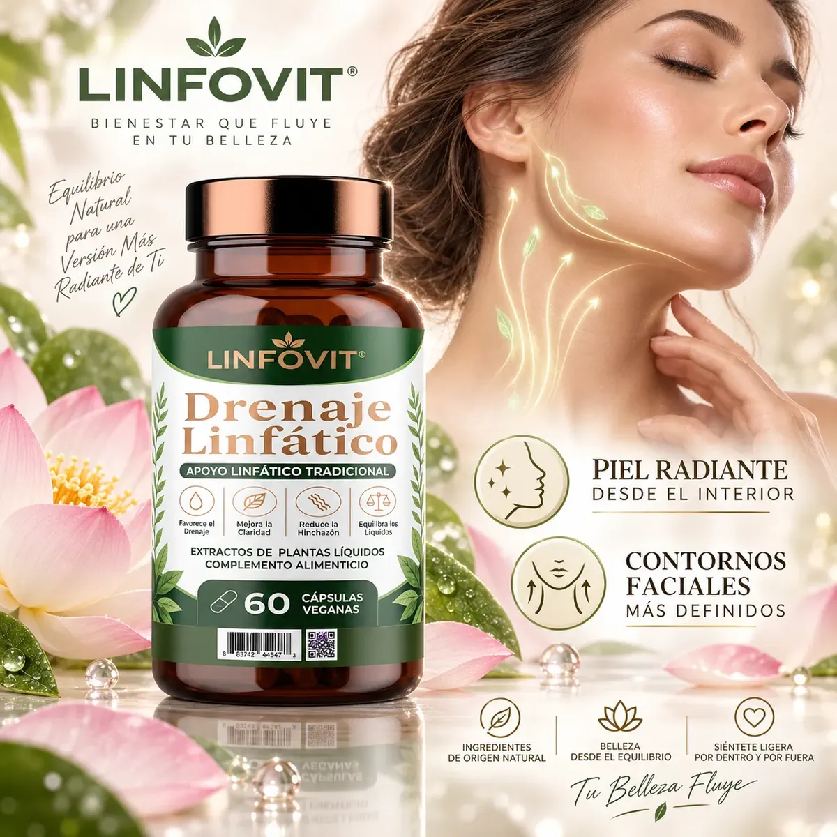 DRENAJE LINFÁTICO LINFOVIT REDUCE HINCHAZON 60 CAPSULAS - 9