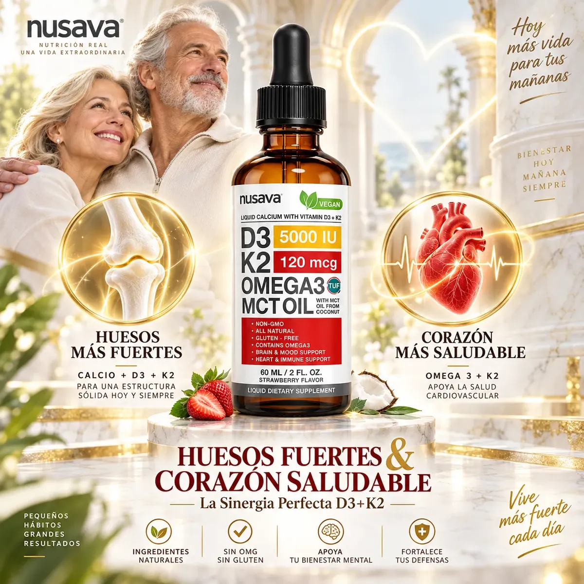 NUSAVA VITAMINA D3 + K2 OMEGA 3 MCT OIL LIQUID CALCIUM 60ML - 4