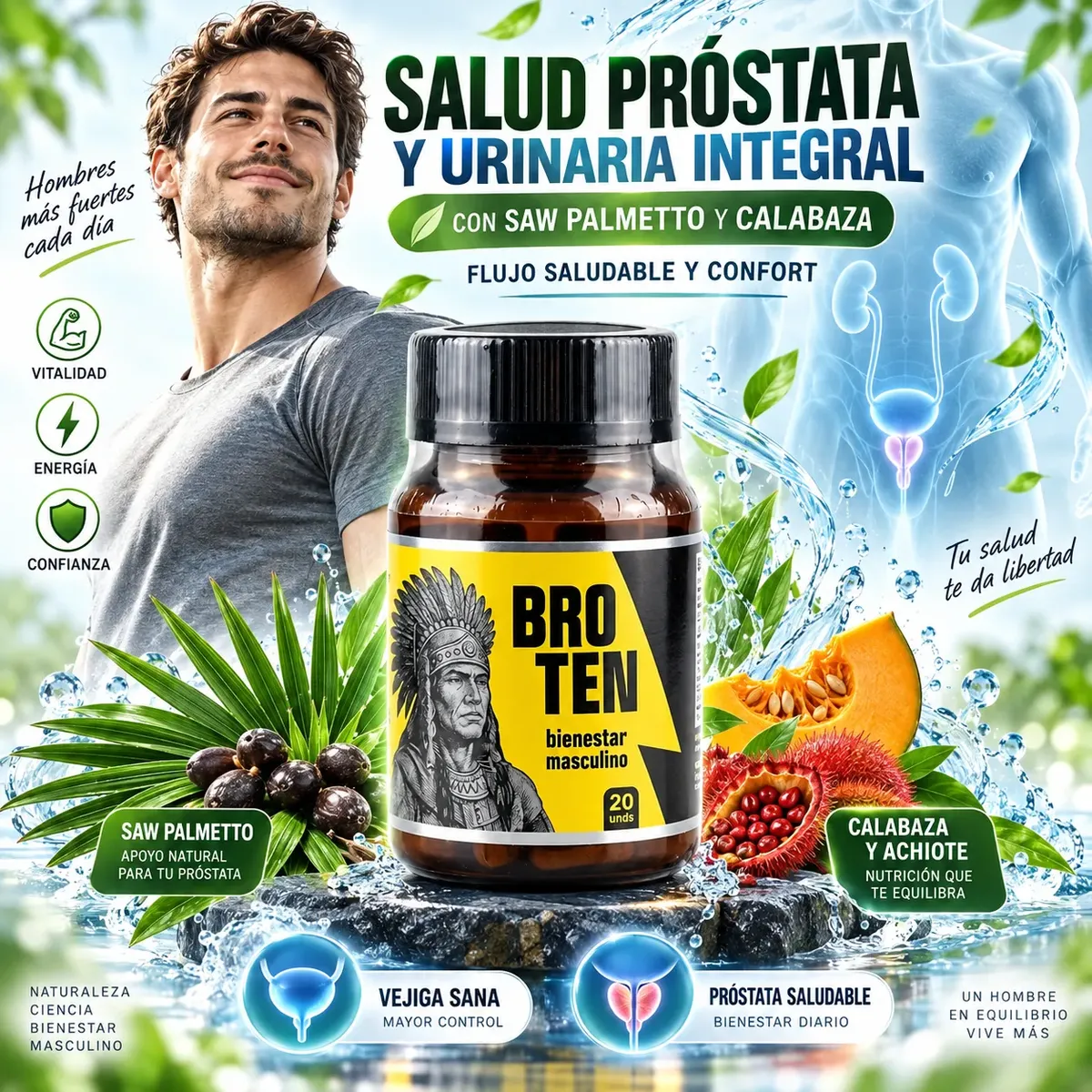 BRO TEN BIENESTAR MACA NEGRA - SAW PALMETTO 20 CAPSULAS - 10