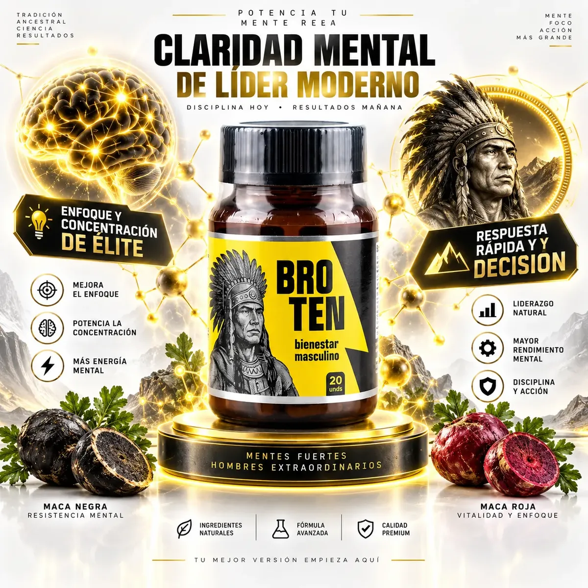 BRO TEN BIENESTAR MACA NEGRA - SAW PALMETTO 20 CAPSULAS - 4