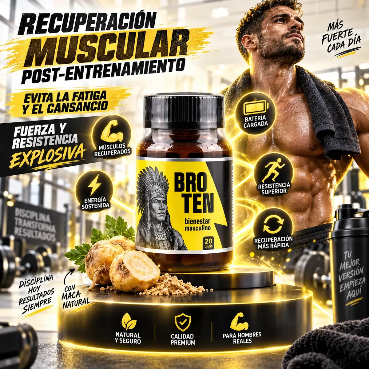BRO TEN BIENESTAR MACA NEGRA - SAW PALMETTO 20 CAPSULAS - 8