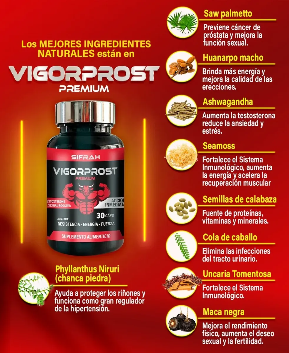 VIGORPROST SIFRAH POTENCIA - ENERGÍA - FUERZA MASCULINA 30 CAPSULAS - 2