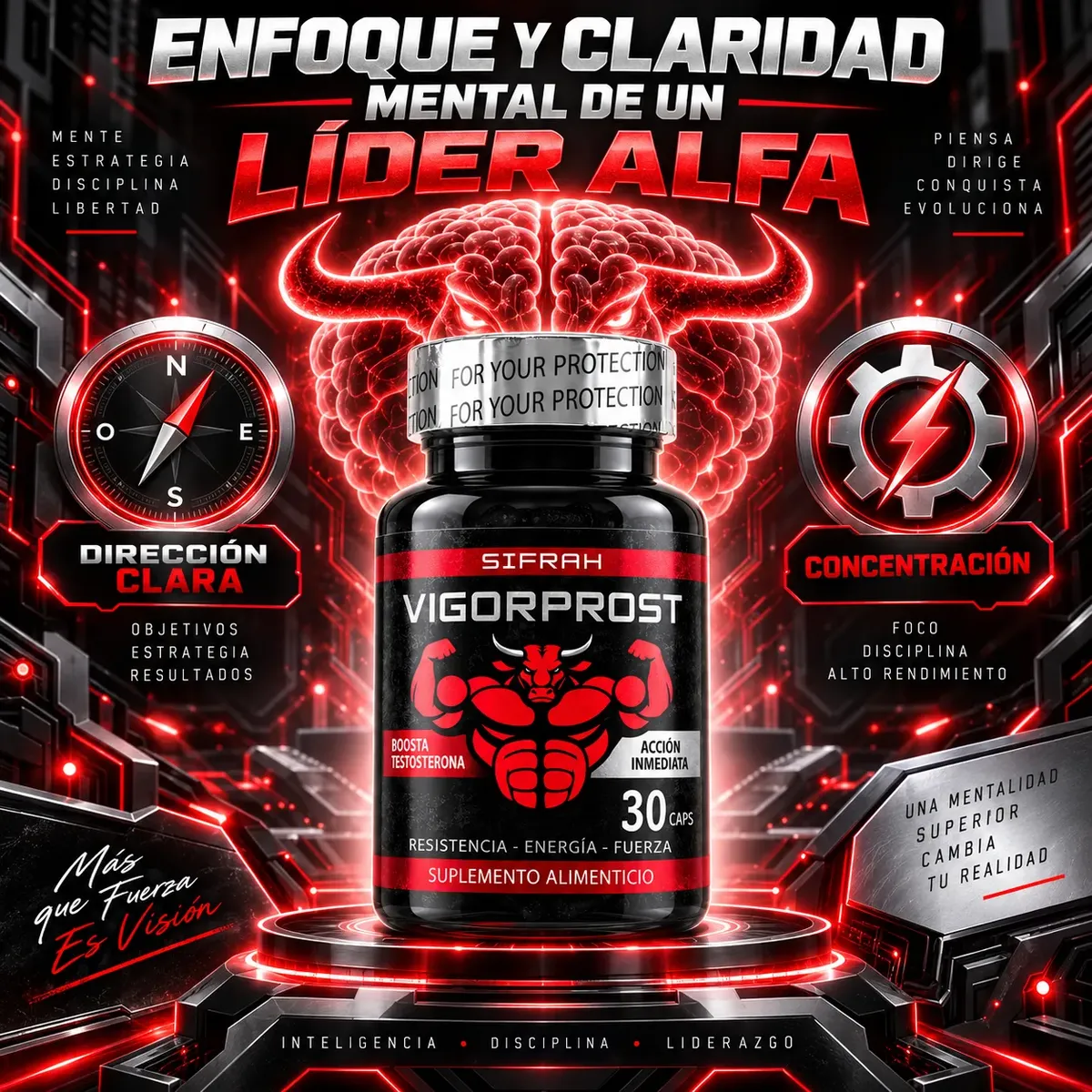 VIGORPROST SIFRAH POTENCIA - ENERGÍA - FUERZA MASCULINA 30 CAPSULAS - 3