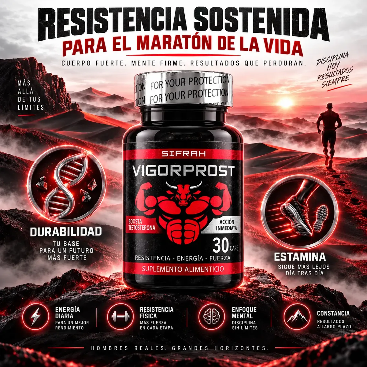 VIGORPROST SIFRAH POTENCIA - ENERGÍA - FUERZA MASCULINA 30 CAPSULAS - 8
