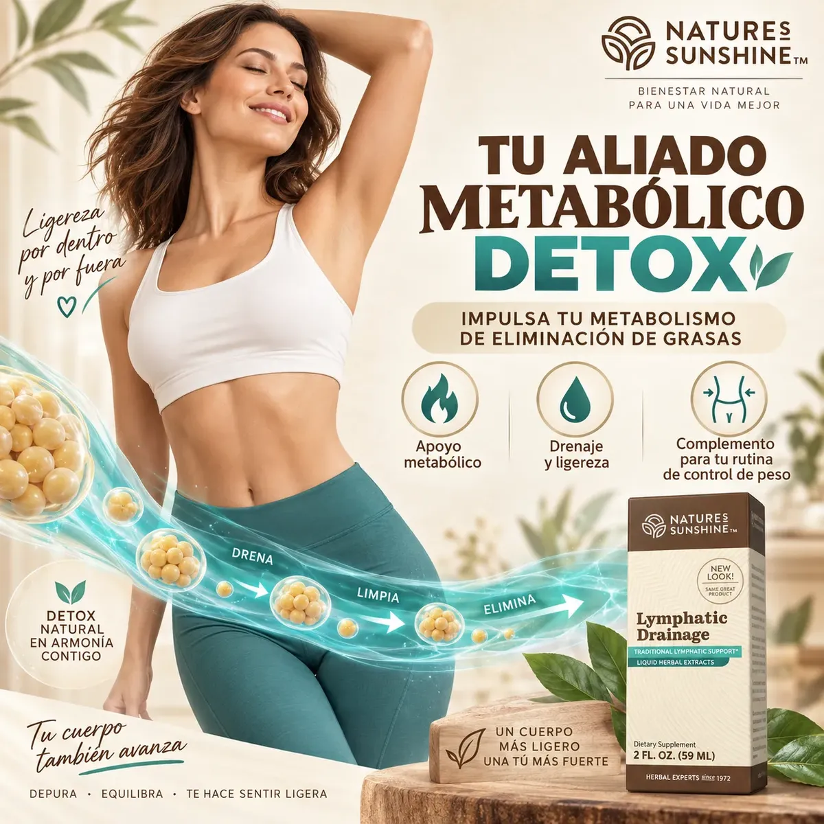 DRENAJE LINFÁTICO NATURE'S SUNSHINE AMERICANO GOTERO 59ML - 8