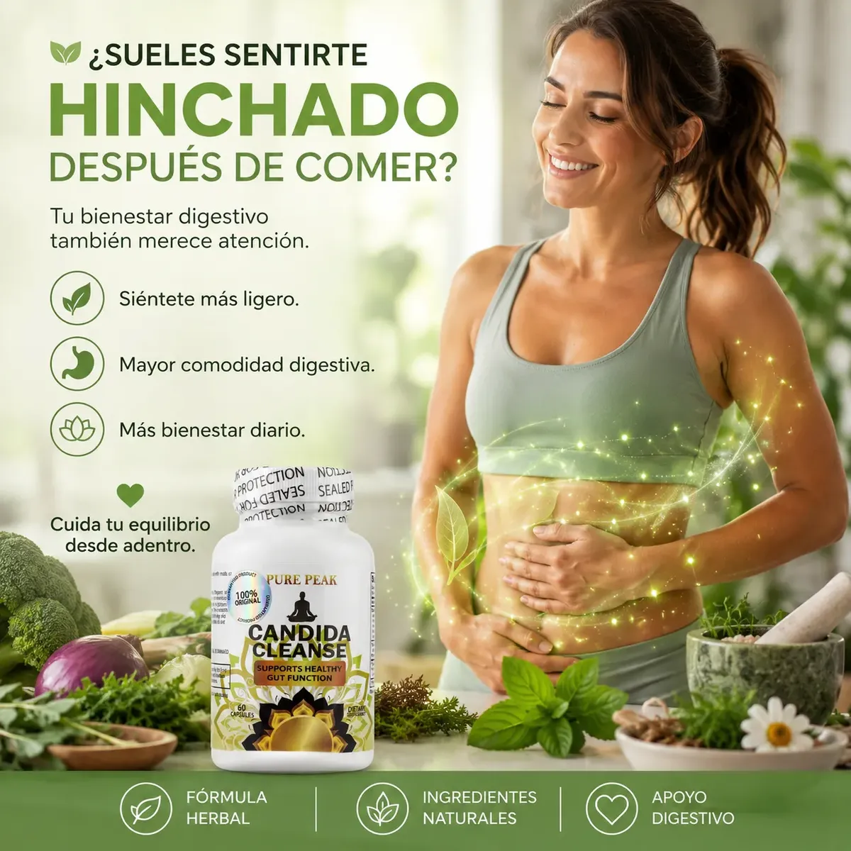 CANDIDA CLEANSE PURE PEAK AMERICANO SUPLEMENTO 60 CAPSULAS - 4
