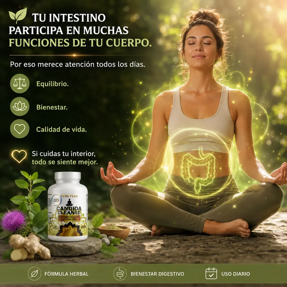 CANDIDA CLEANSE PURE PEAK AMERICANO SUPLEMENTO 60 CAPSULAS - 6