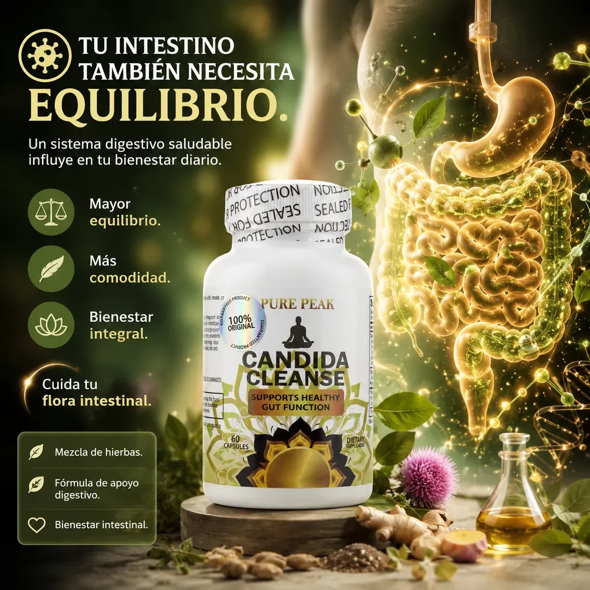 CANDIDA CLEANSE PURE PEAK AMERICANO SUPLEMENTO 60 CAPSULAS - 7