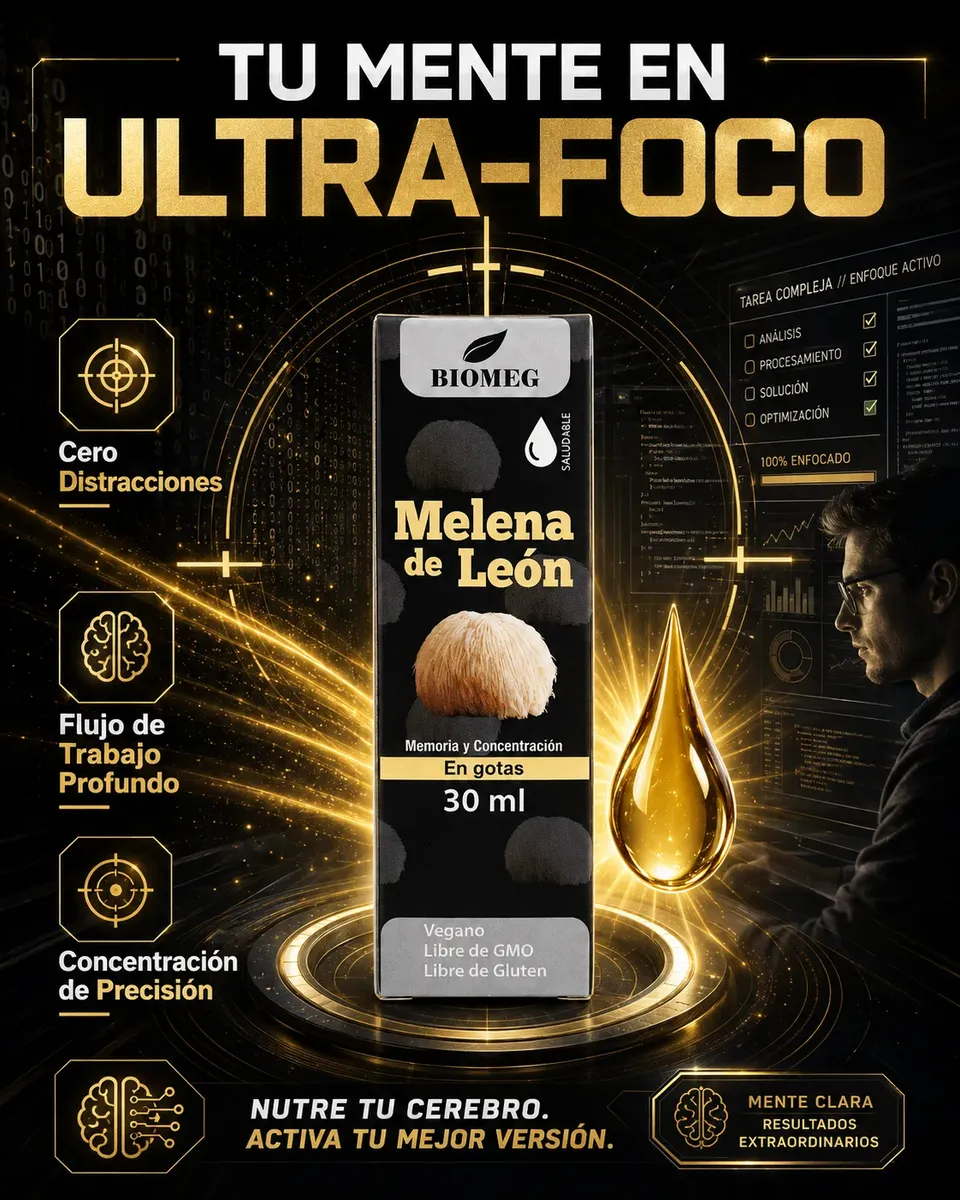 MELENA DE LEON BIOMEG 1000MG VIT B6 30 PORCIONES 30ML - 4