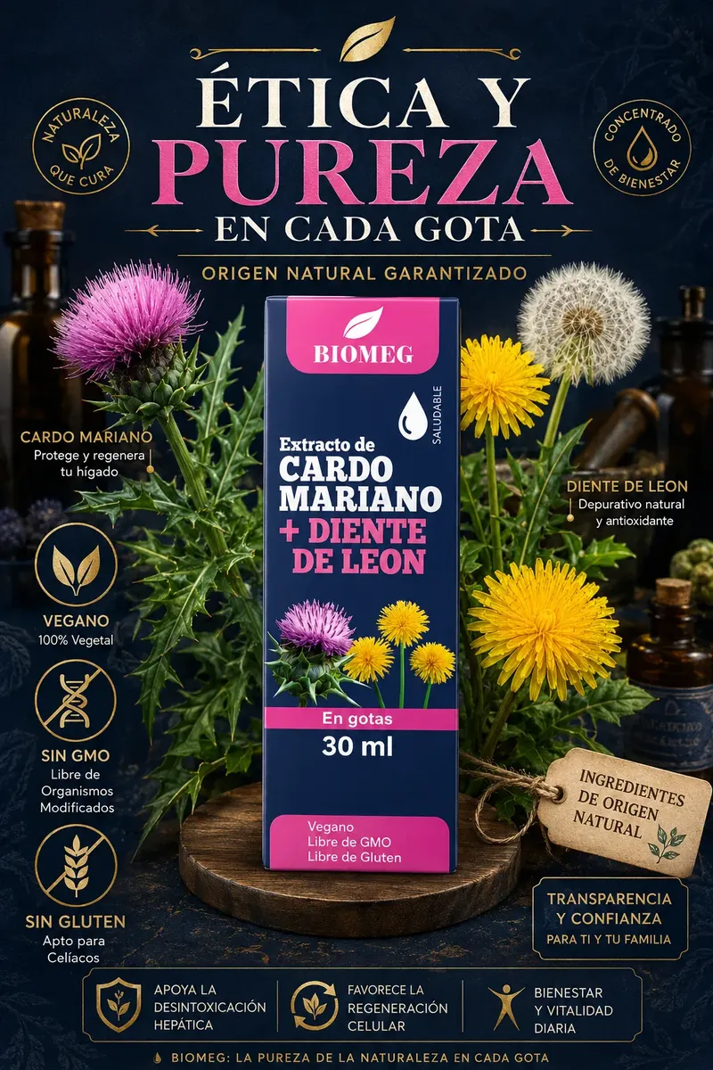 EXTRACTO DE CARDO MARIANO CON DIENTE DE LEON BIOMEG 30ML - 10