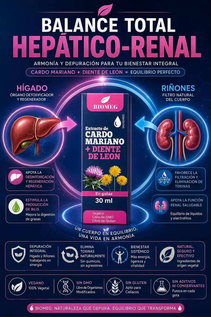 EXTRACTO DE CARDO MARIANO CON DIENTE DE LEON BIOMEG 30ML - 4