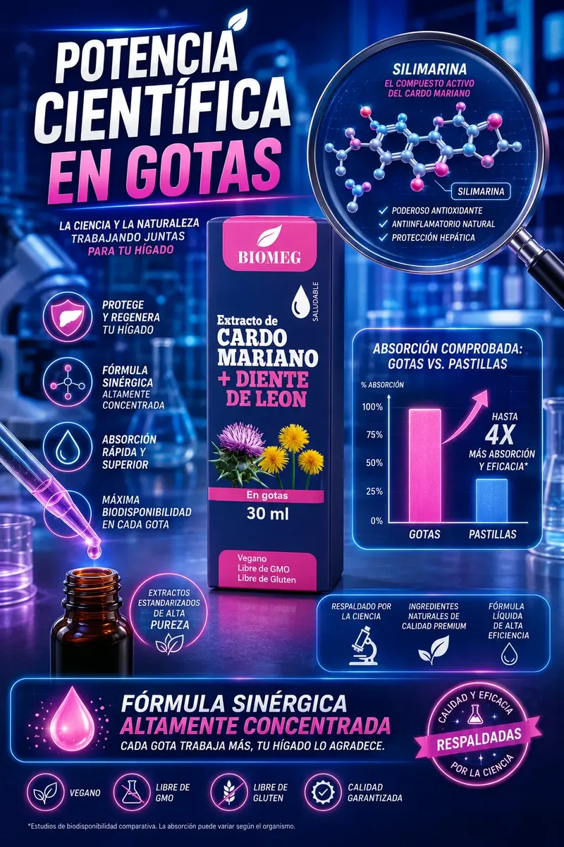 EXTRACTO DE CARDO MARIANO CON DIENTE DE LEON BIOMEG 30ML - 5