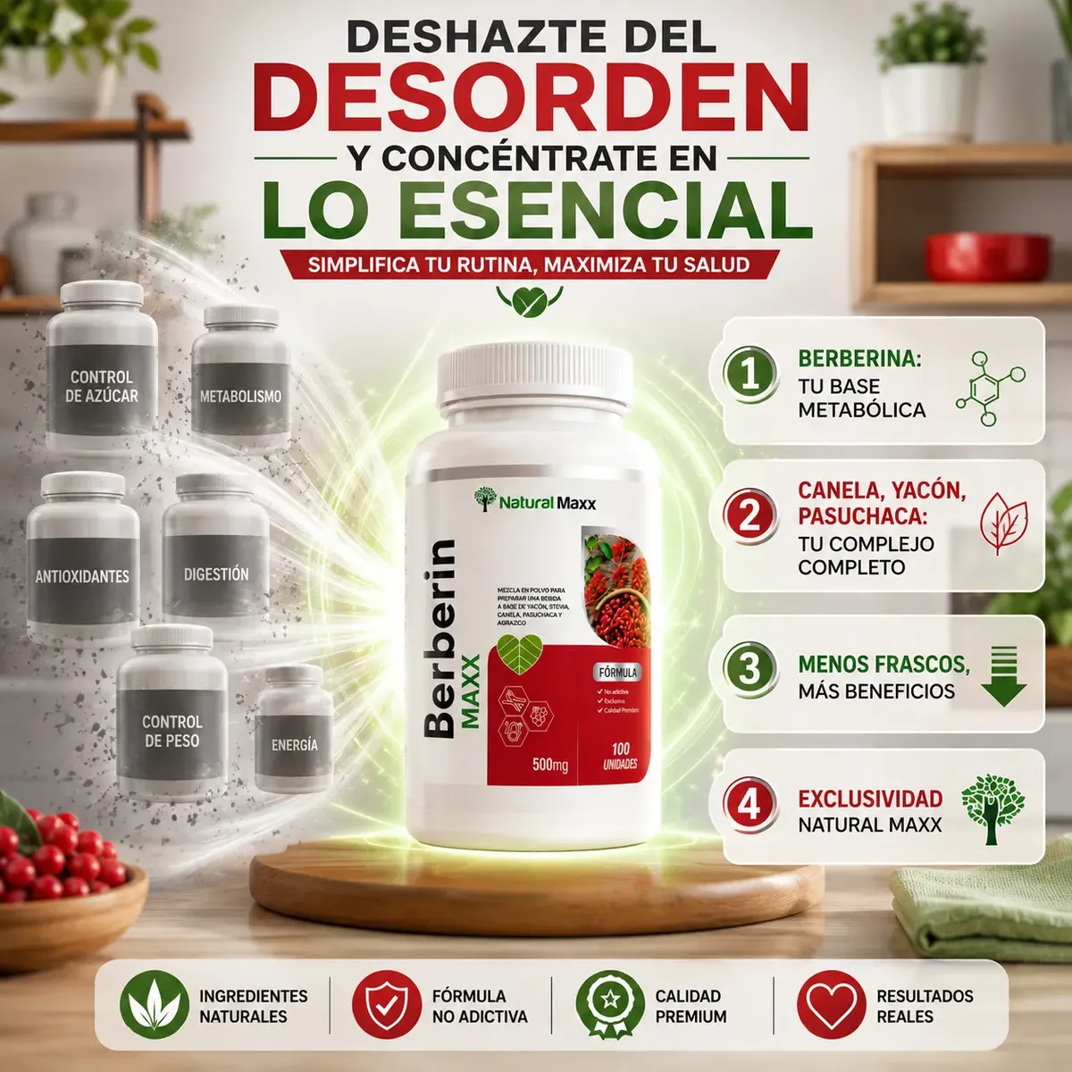 BERBERINE 500MG NATURALMAX A BASE DE YACON AGRACEJO 100 CAPS - 8