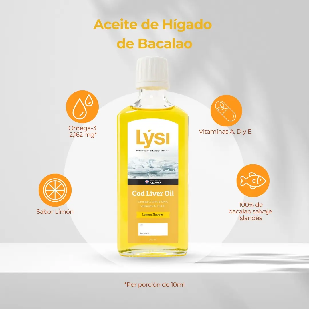 ACEITE DE BACALAO SABOR LIMÓN CON OMEGA 3 240 ML LYSI - 3
