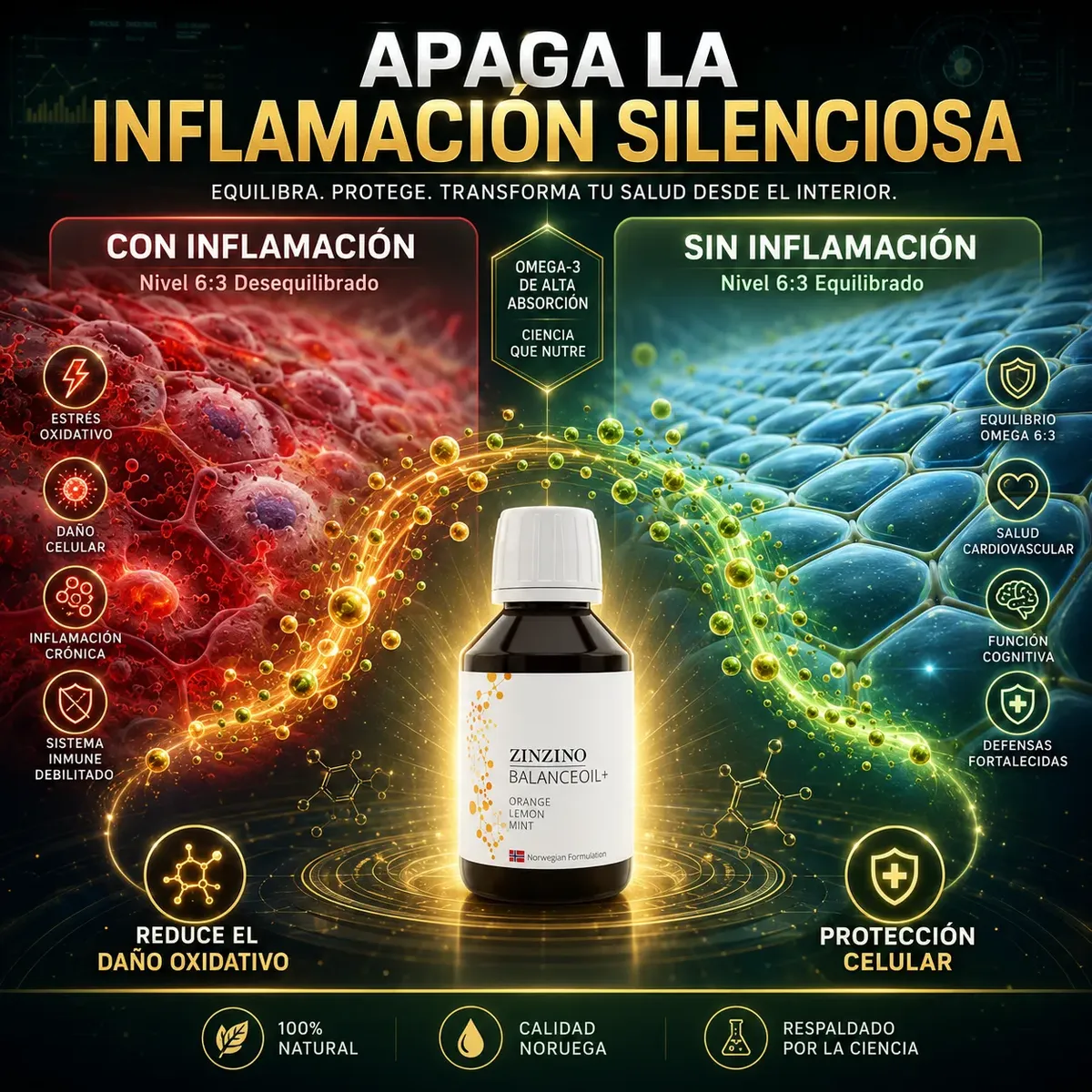 ZINZINO BALANCE OIL OMEGA 3 LÍQUIDO CON VIT D3 300ML - 6