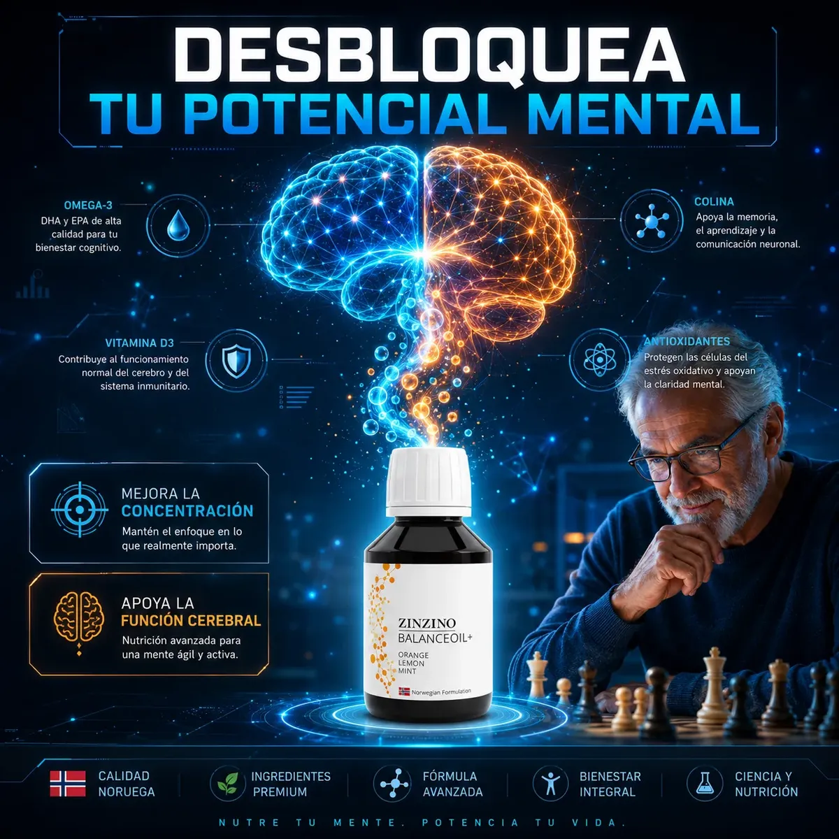 ZINZINO BALANCE OIL OMEGA 3 LÍQUIDO CON VIT D3 300ML - 8