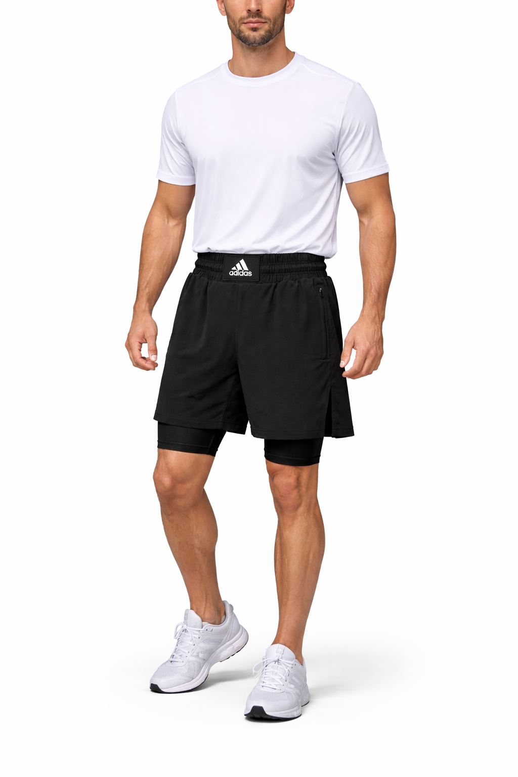 SHORT DE BOX ADIDAS CON MALLA CORTA- BOXWEAR TECH - BLACK - 1
