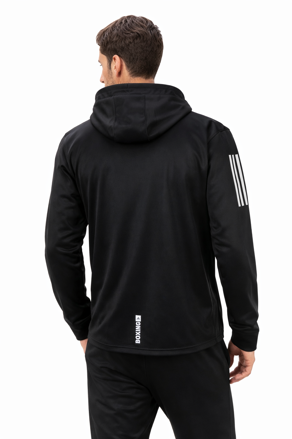 JACKET TECH C/CAPUCHA Y CREMALLERA BLACK/WHITE - 2