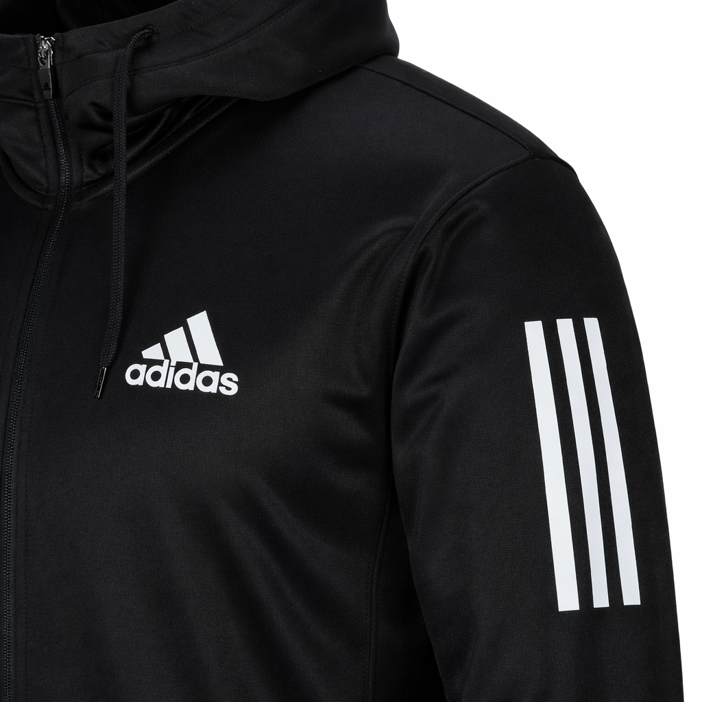 JACKET TECH C/CAPUCHA Y CREMALLERA BLACK/WHITE - 3