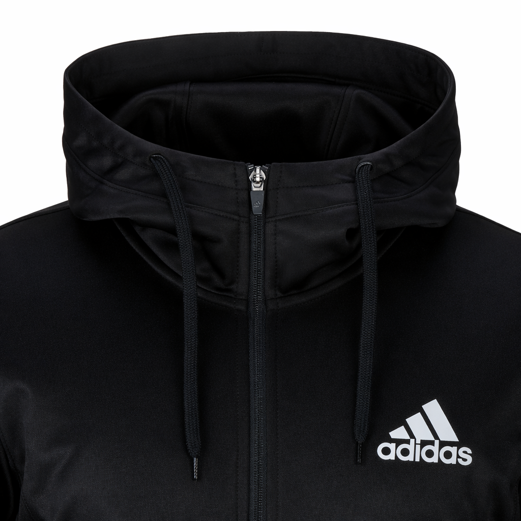 JACKET TECH C/CAPUCHA Y CREMALLERA BLACK/WHITE - 4