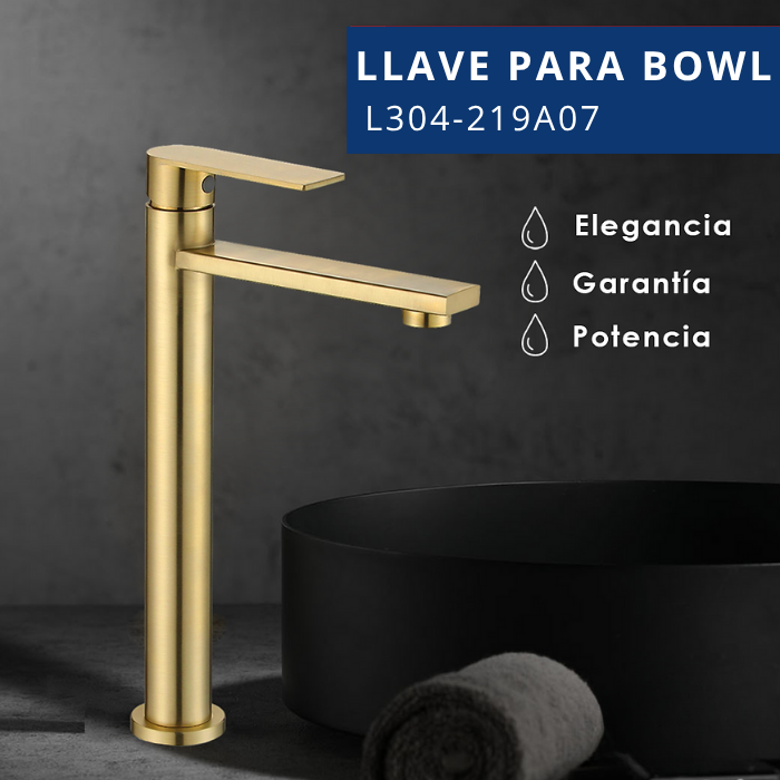 LLAVE LAVATORIO XM L304-219A07 ALTO DORADO - 2