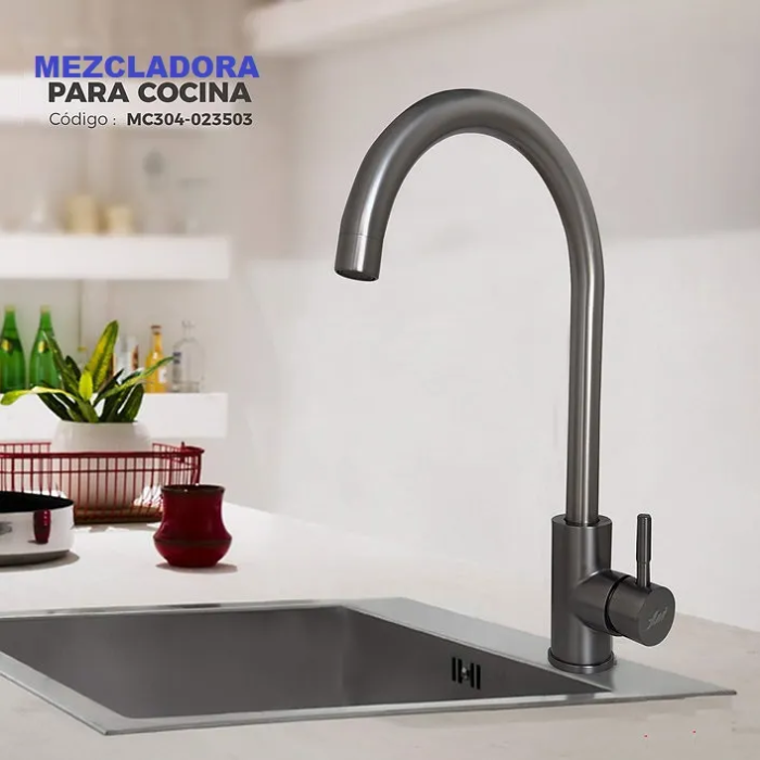 MEZCLADORA XM MC304-023503 MONOCOMANDO COCINA PLOMO - 2