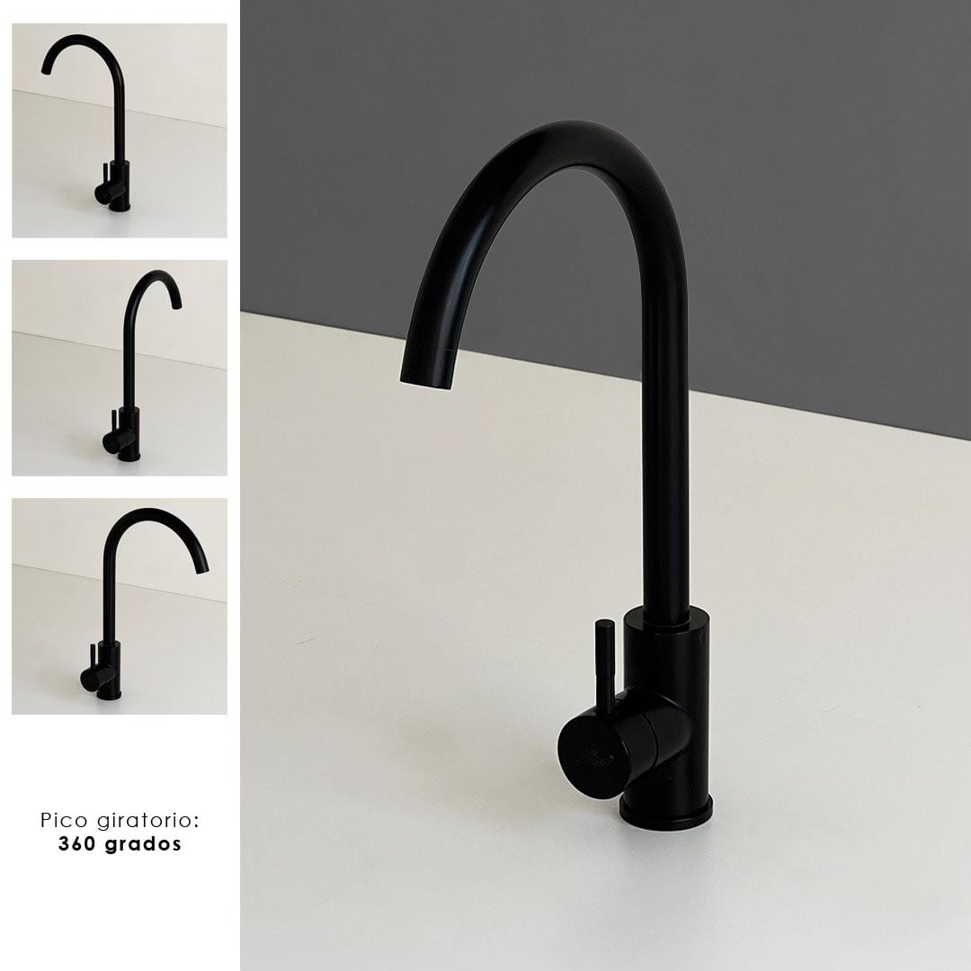MEZCLADORA XM MC304-023501 MONOCOMANDO COCINA NEGRO - 4