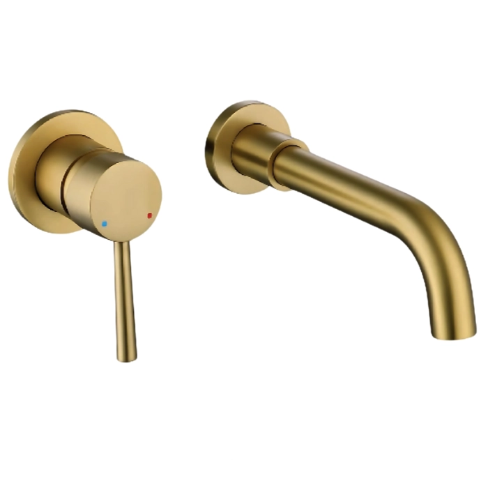 MEZCLADORA FRATELLI 0030050420 MONOCOMANDO LAVATORIO A LA PARED DORADO - 1