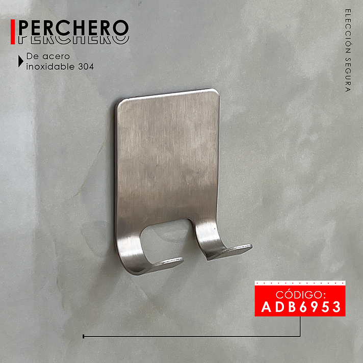 PERCHERO DE ACERO INOXIDABLE SATINADO ADB6953 - 2