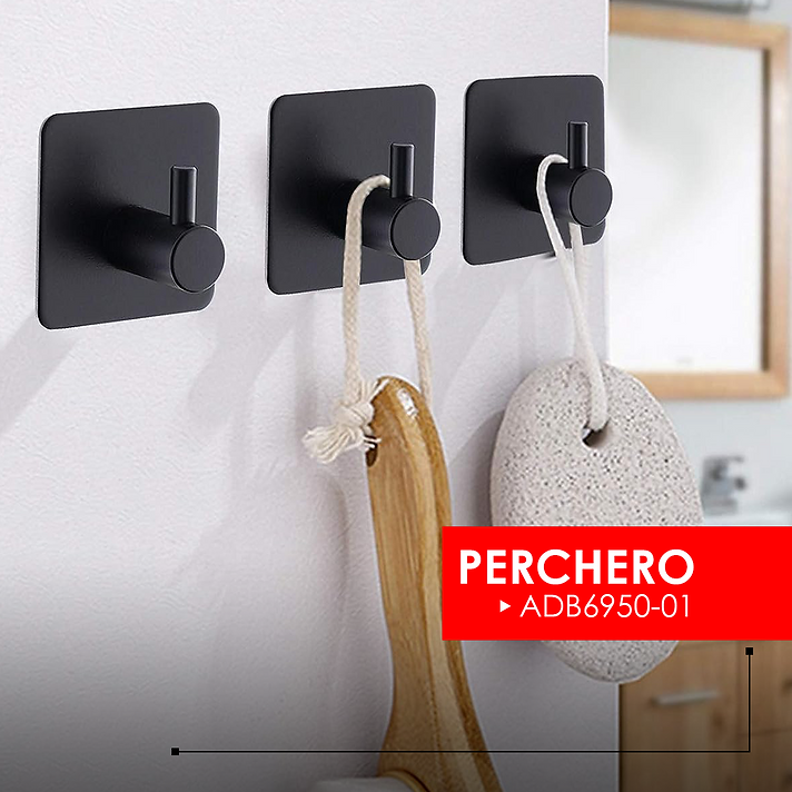 PERCHERO ADHESIVO NEGRO ADB6950-01 - 2