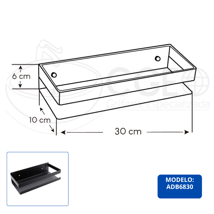 REPISA DE ACERO NEGRO ADB6830 - 5