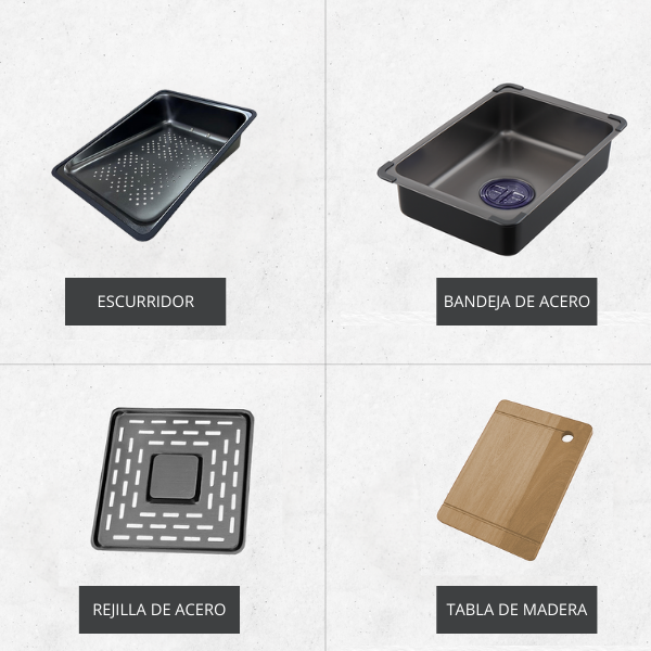 LAVADERO DE COCINA MULTIFUNCIONAL NEGRO USLUX01-7546 - 4