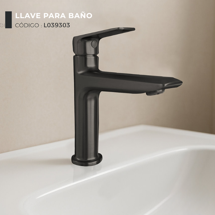 LLAVE DE LAVATORIO MEDIANO NEGRO L039303 - 2